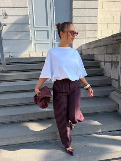 Pantalon rayures burgundy