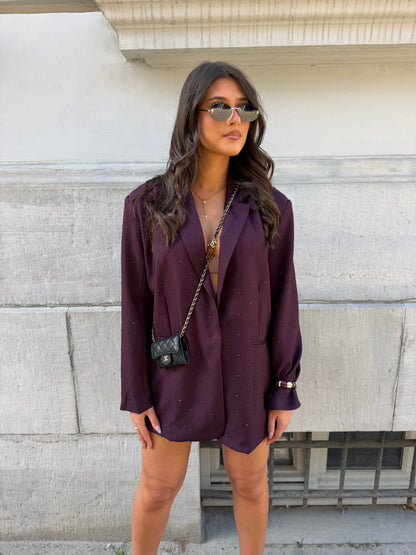 Blazer à strass burgundy