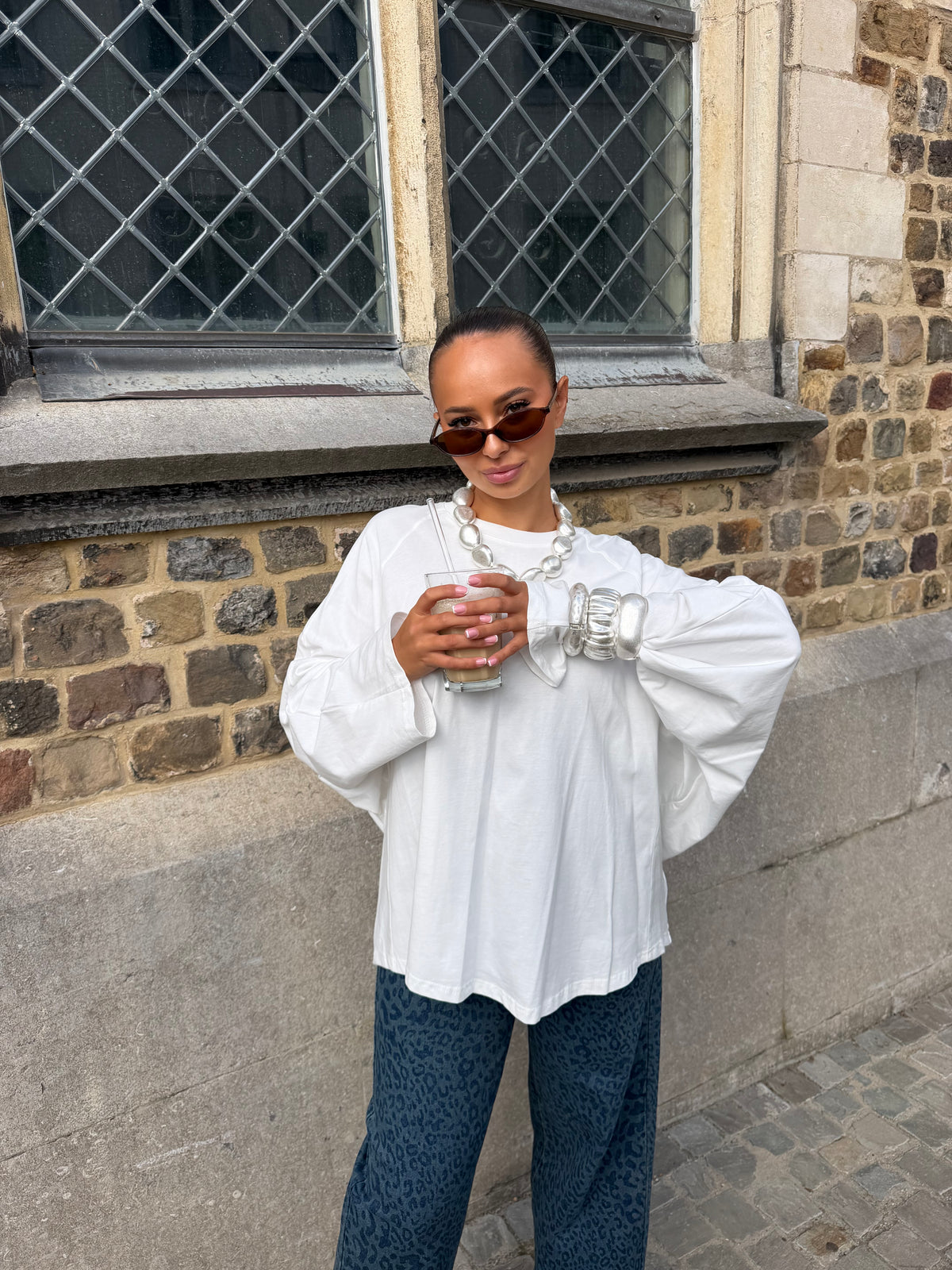 T-shirt manche longue blanc
