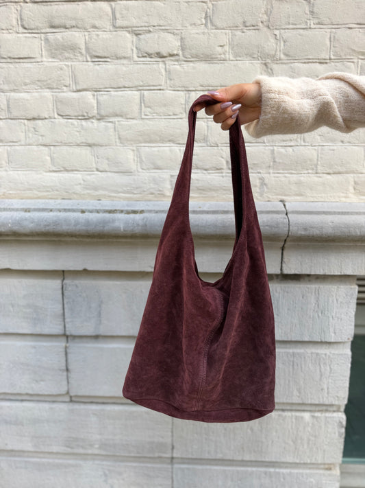 Sac cabas cuir bordeau