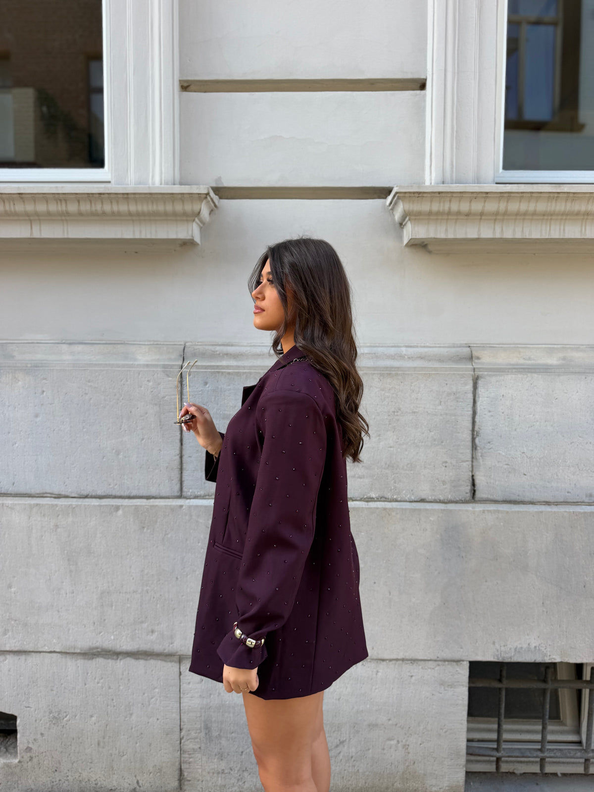 Blazer à strass burgundy