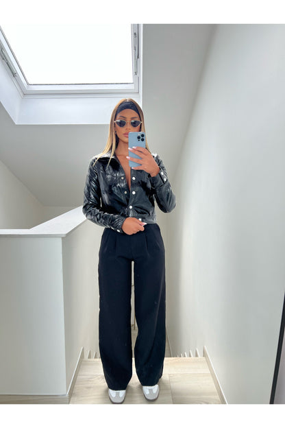 Zwarte lize broek