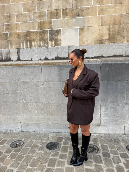 Blazer à strass marron