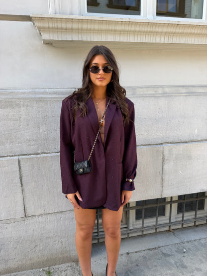 Blazer à strass burgundy