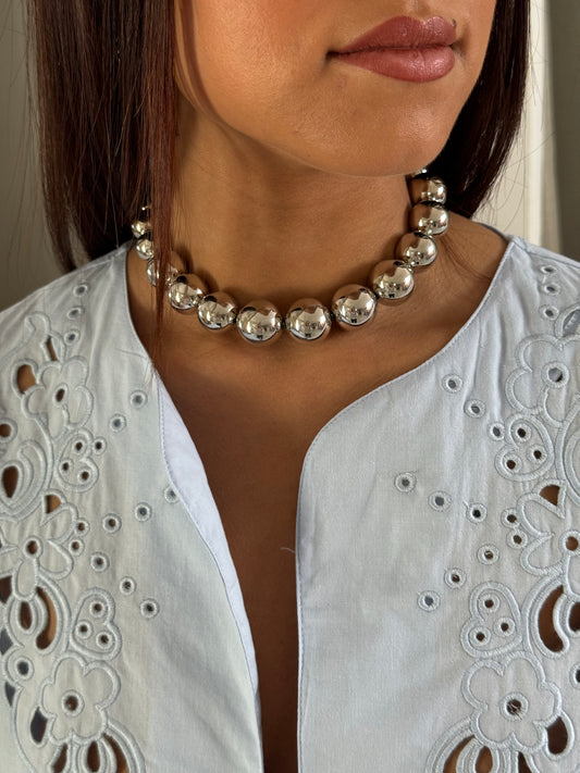 Collier à perles silver