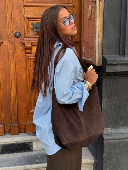 Sac cabas cuir marron