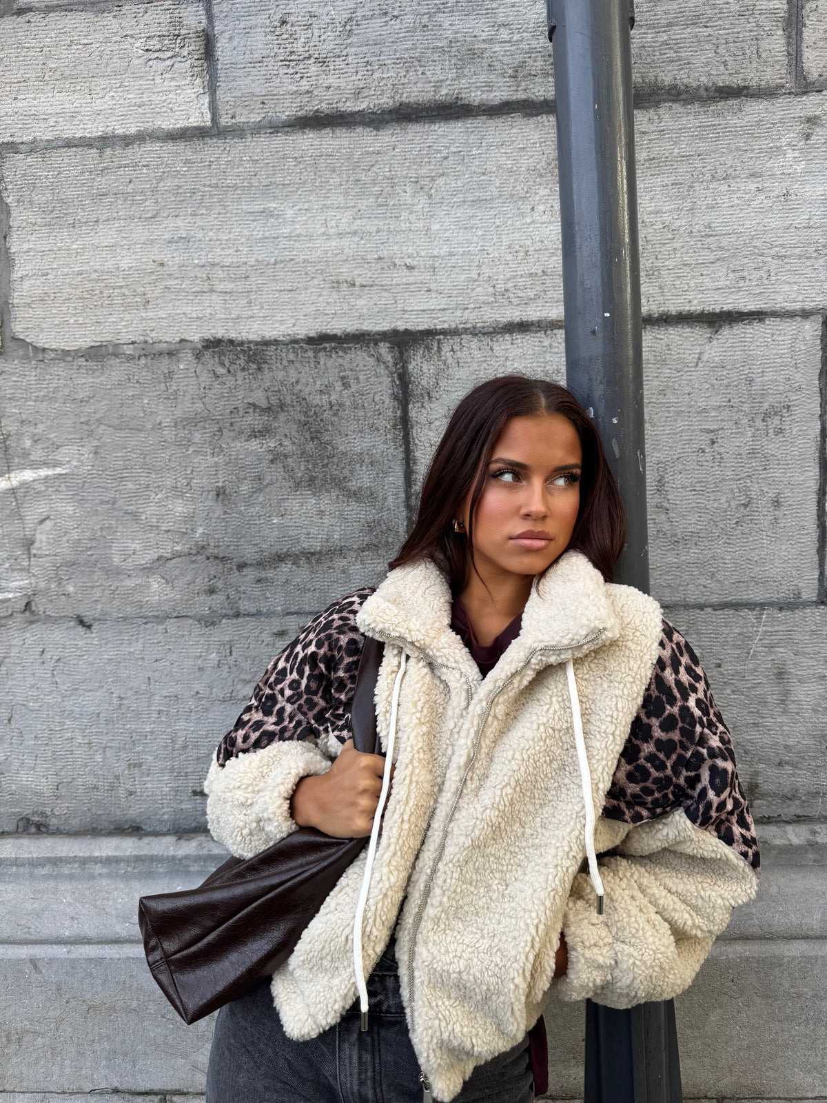 Veste moumoute léopard