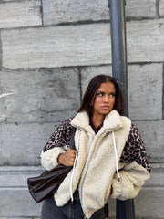 Veste moumoute léopard