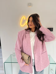 Blazer à strass rose
