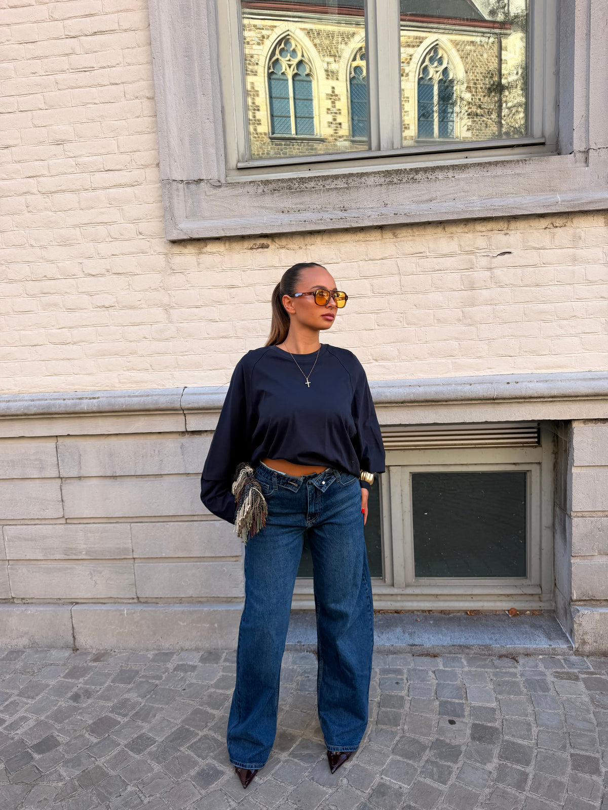 T-shirt manche longue bleu marine