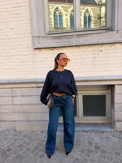 T-shirt manche longue bleu marine