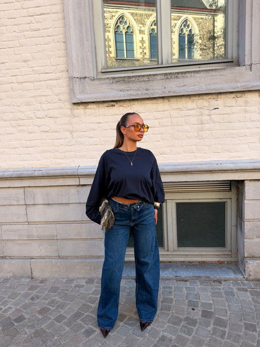T-shirt manche longue bleu marine