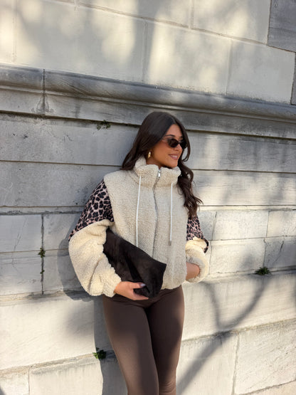 Veste moumoute léopard