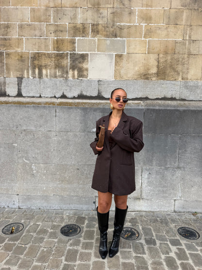 Blazer à strass marron
