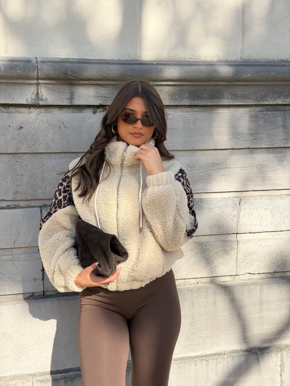 Veste moumoute léopard