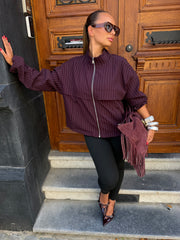Veste rayure burgundy