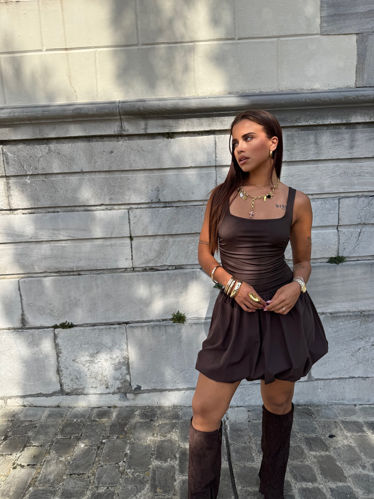Robe Rynae marron