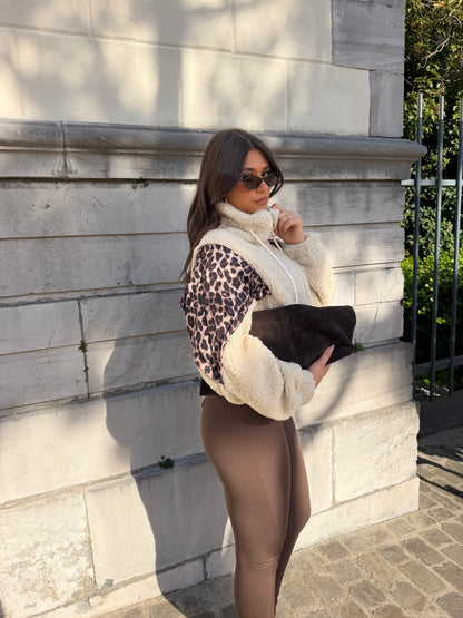 Veste moumoute léopard