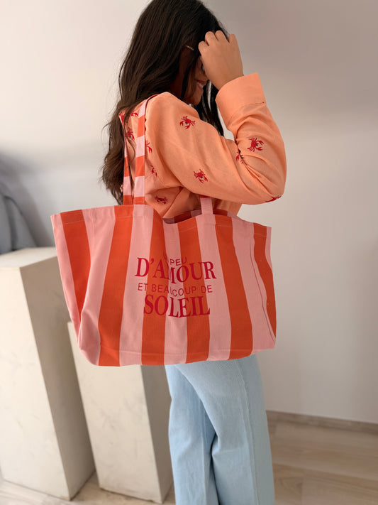 Totebag orange-rose
