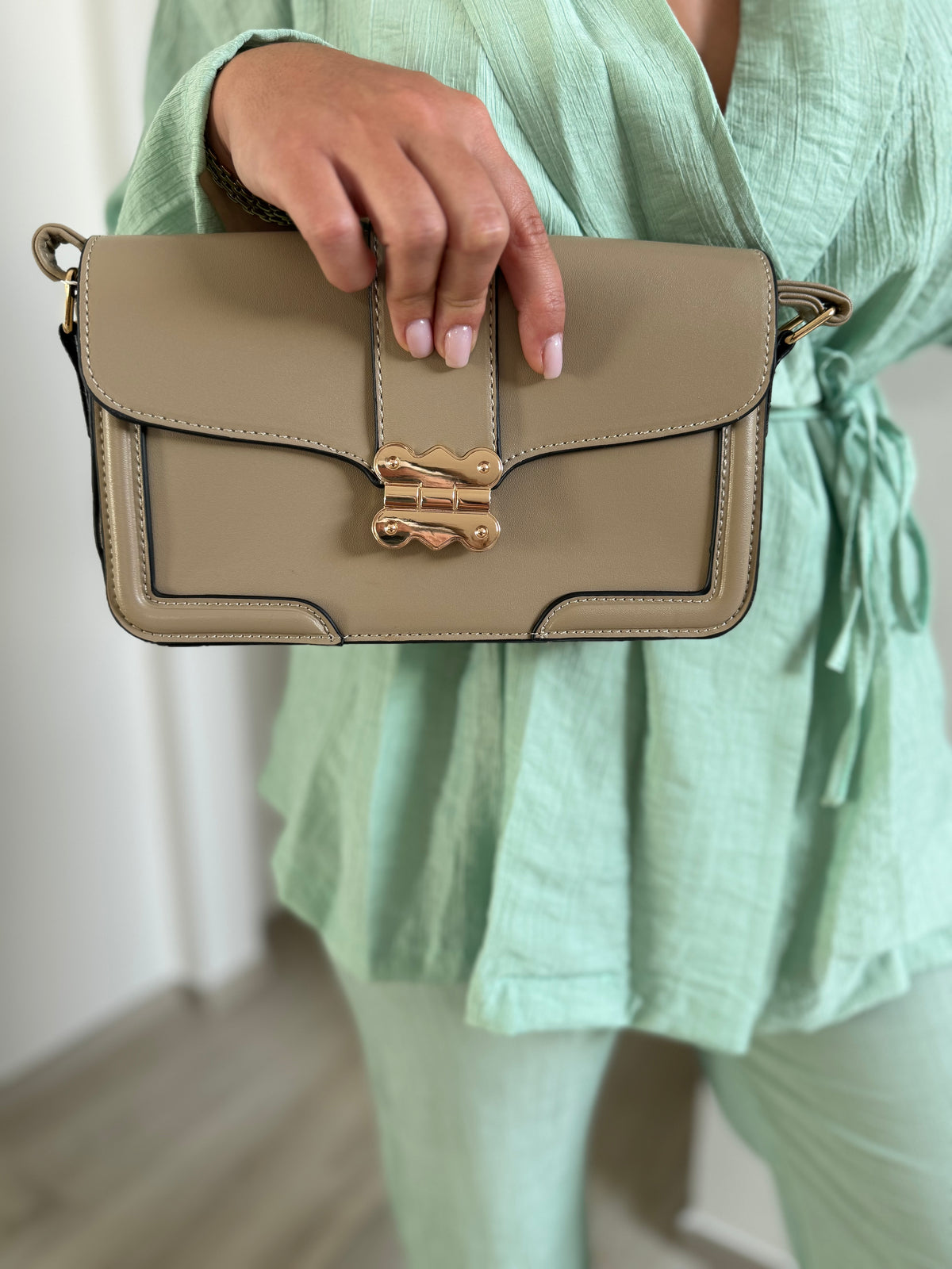 Taupe Calico Bag