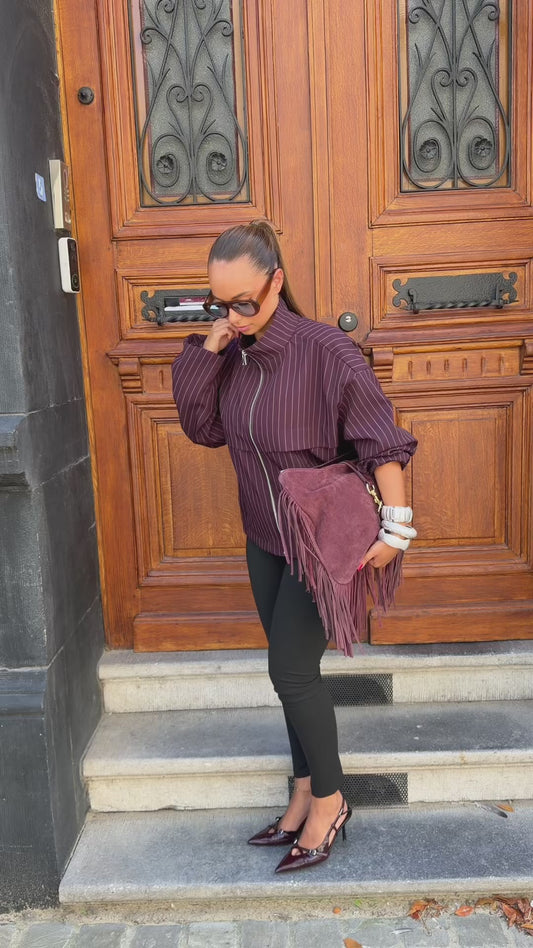 Veste rayure burgundy