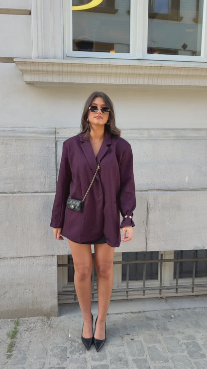 Blazer à strass burgundy