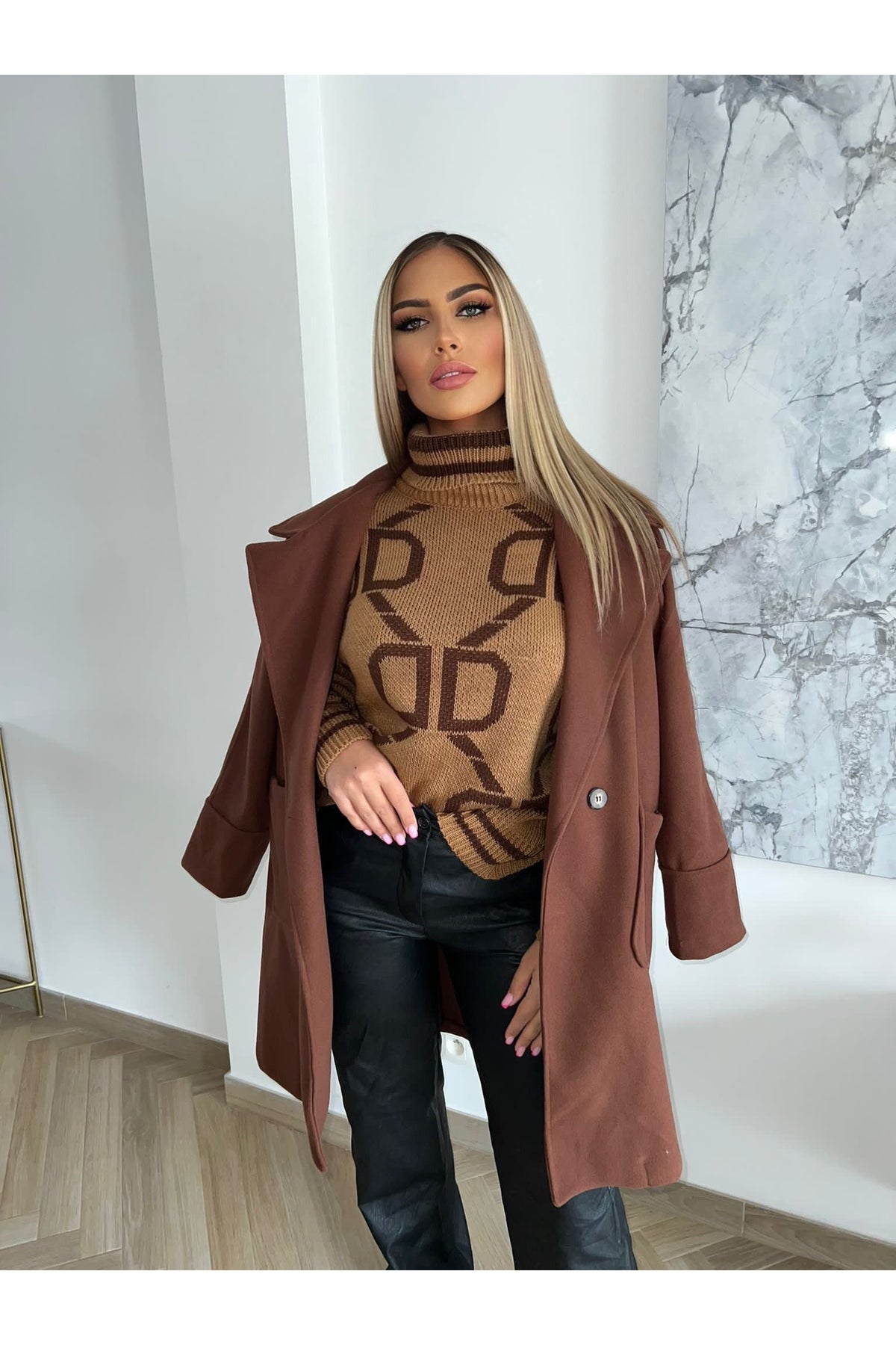 Coat KATALYA chocolade