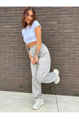 Pantalon cargo Janet gris perle
