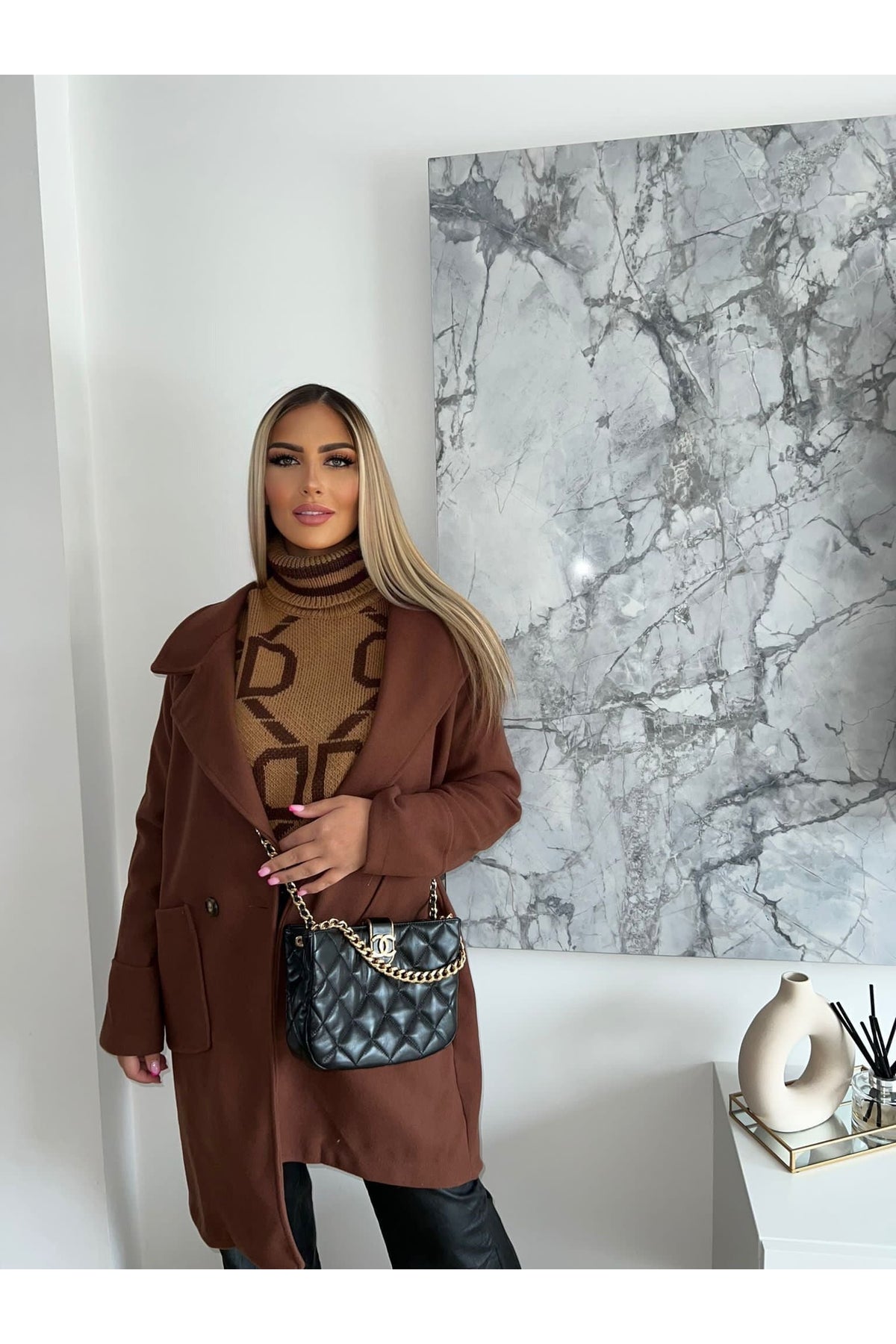 Coat KATALYA chocolade